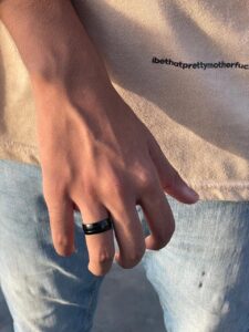 DOUBLE STRIPED BLACK RING